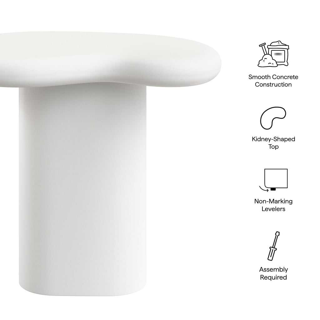 Elowen Outdoor Patio Side Table - White