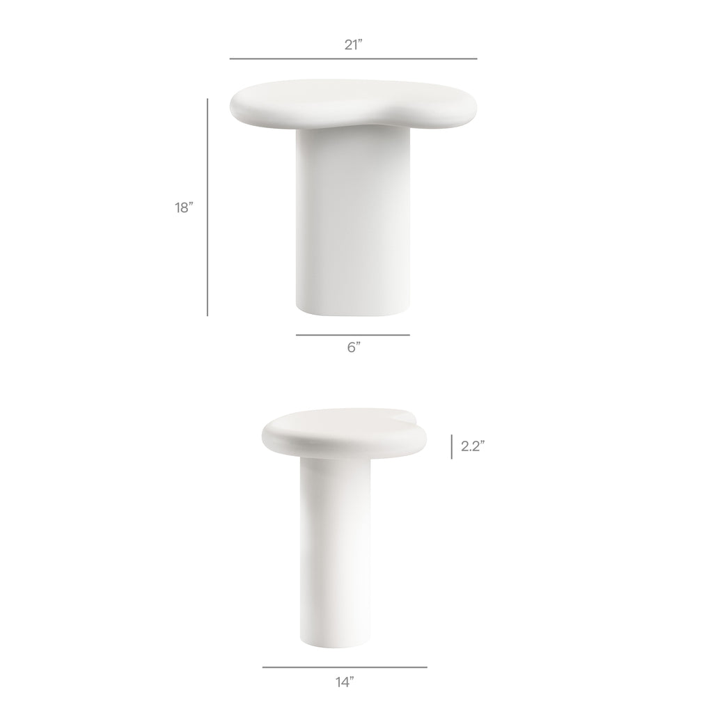 Elowen Outdoor Patio Side Table - White