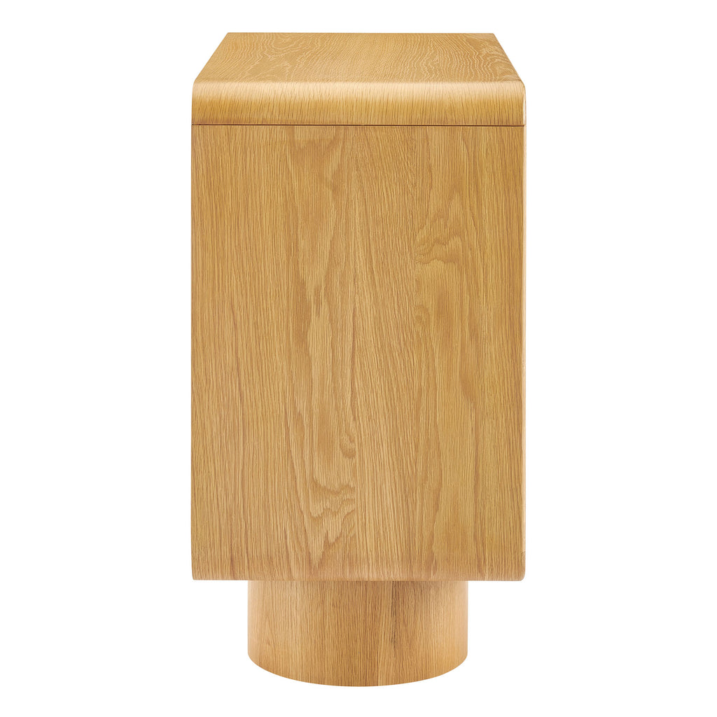 Lumo 2-Door Curved Wood Accent Cabinet - Oak