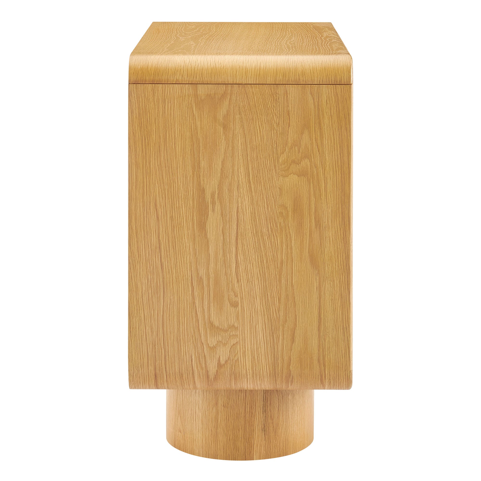 Lumo 2-Door Curved Wood Accent Cabinet - Oak