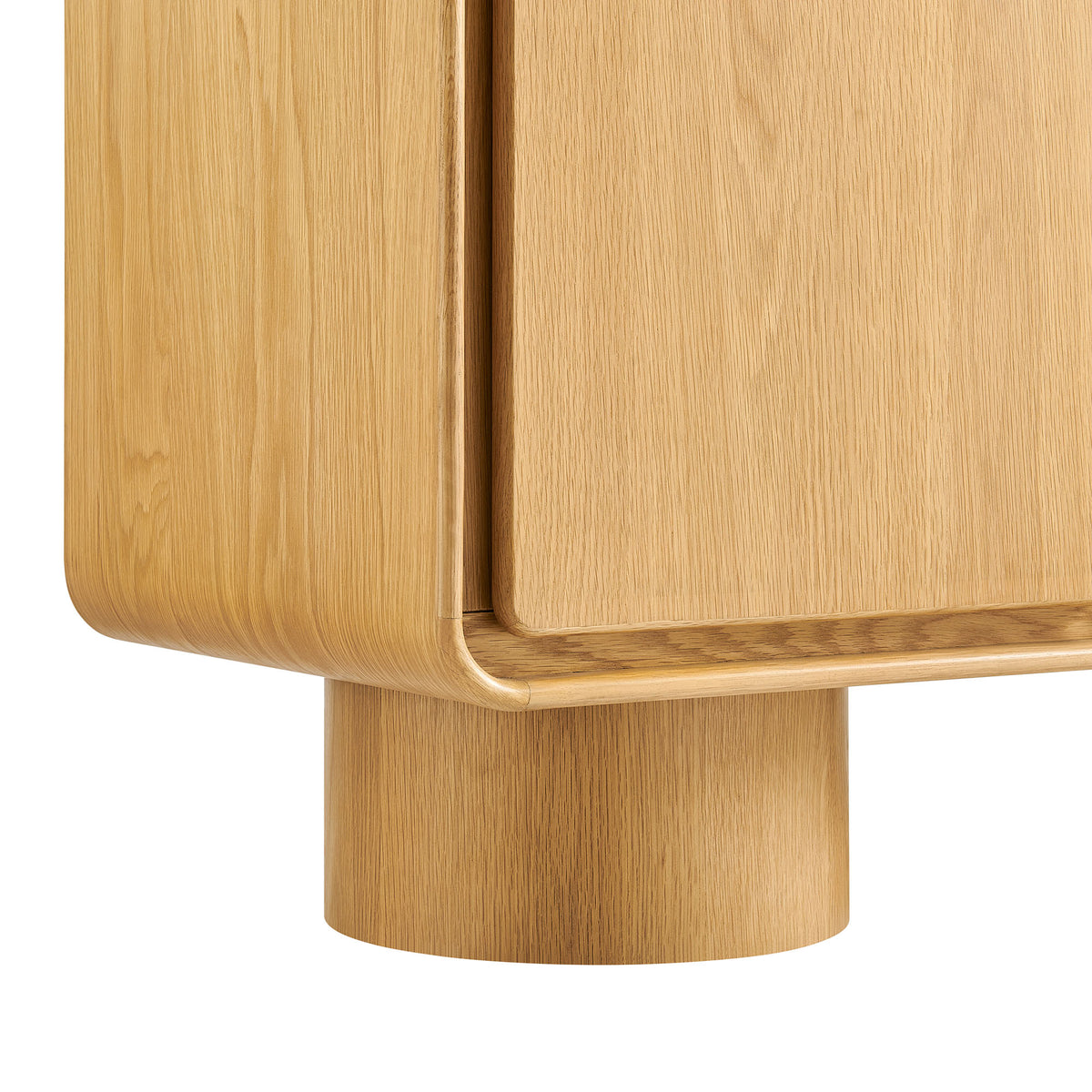 Lumo 2-Door Curved Wood Accent Cabinet - Oak