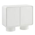Lumo 2-Door Curved Wood Accent Cabinet - White