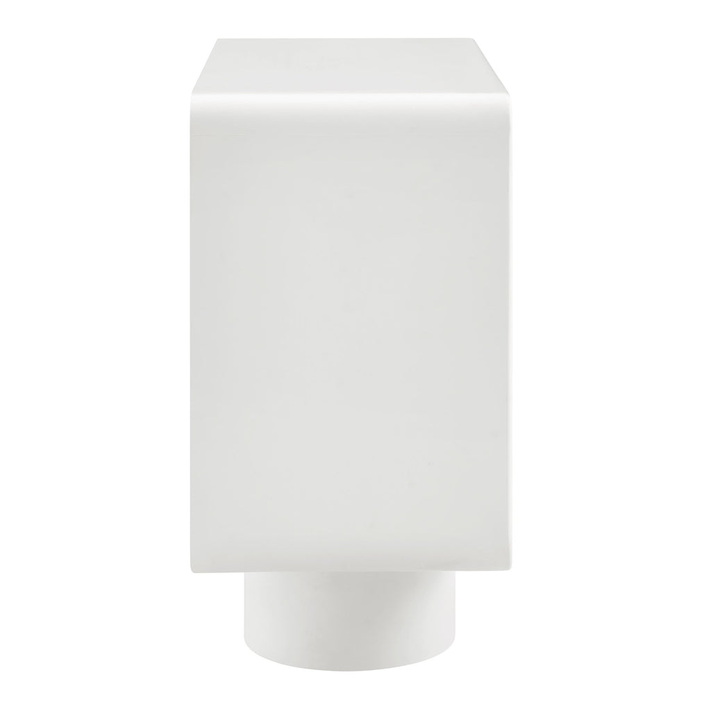 Lumo 2-Door Curved Wood Accent Cabinet - White