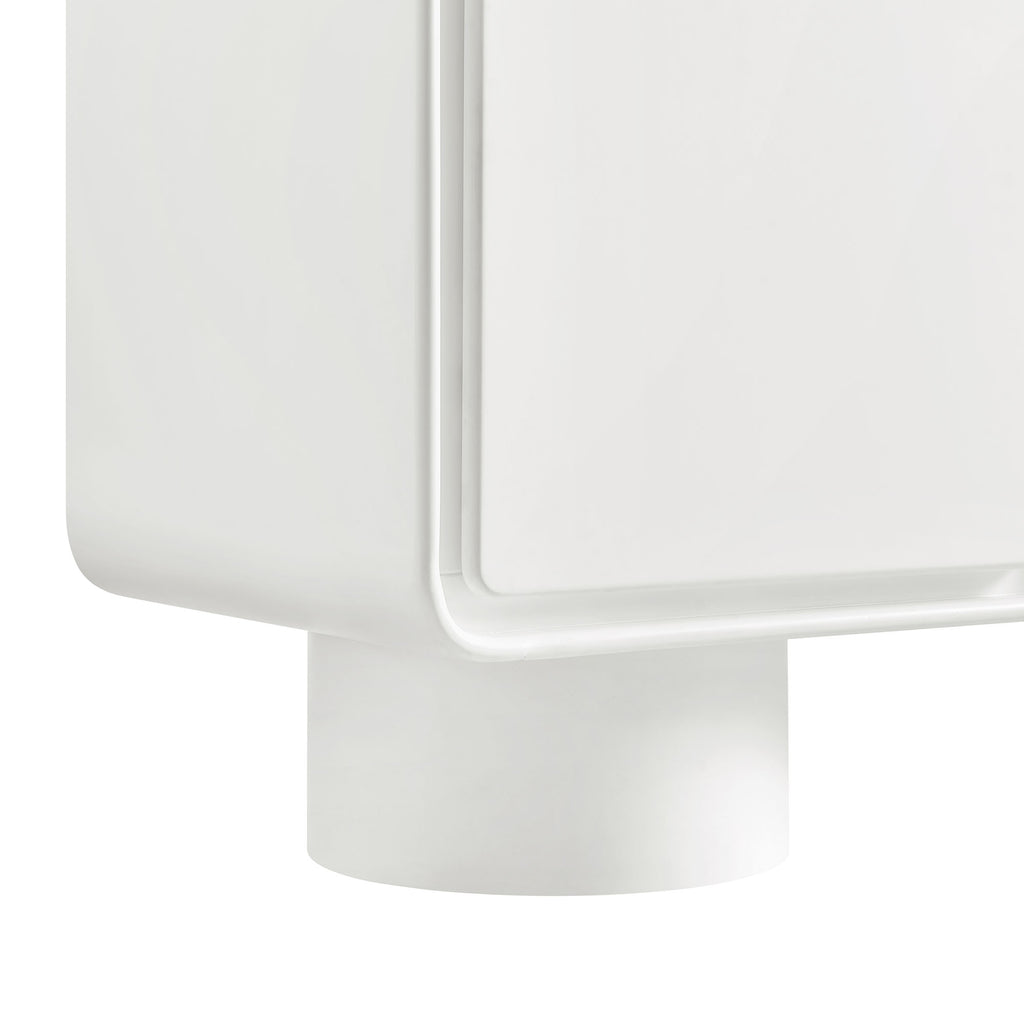 Lumo 2-Door Curved Wood Accent Cabinet - White