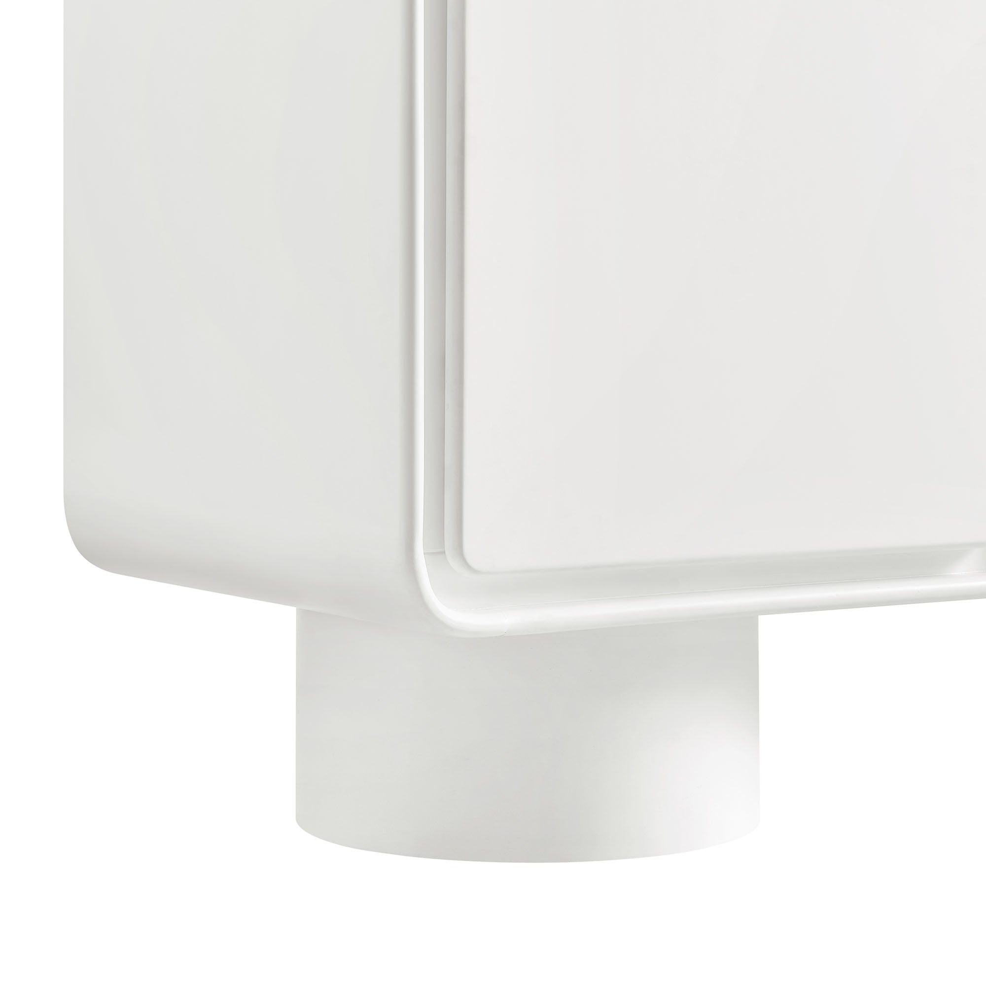 Lumo 2-Door Curved Wood Accent Cabinet - White