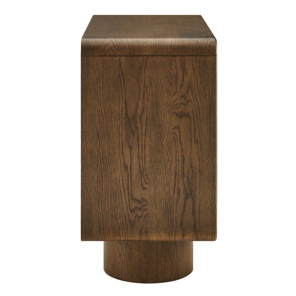 Lumo 2-Door Curved Wood Accent Cabinet - Walnut