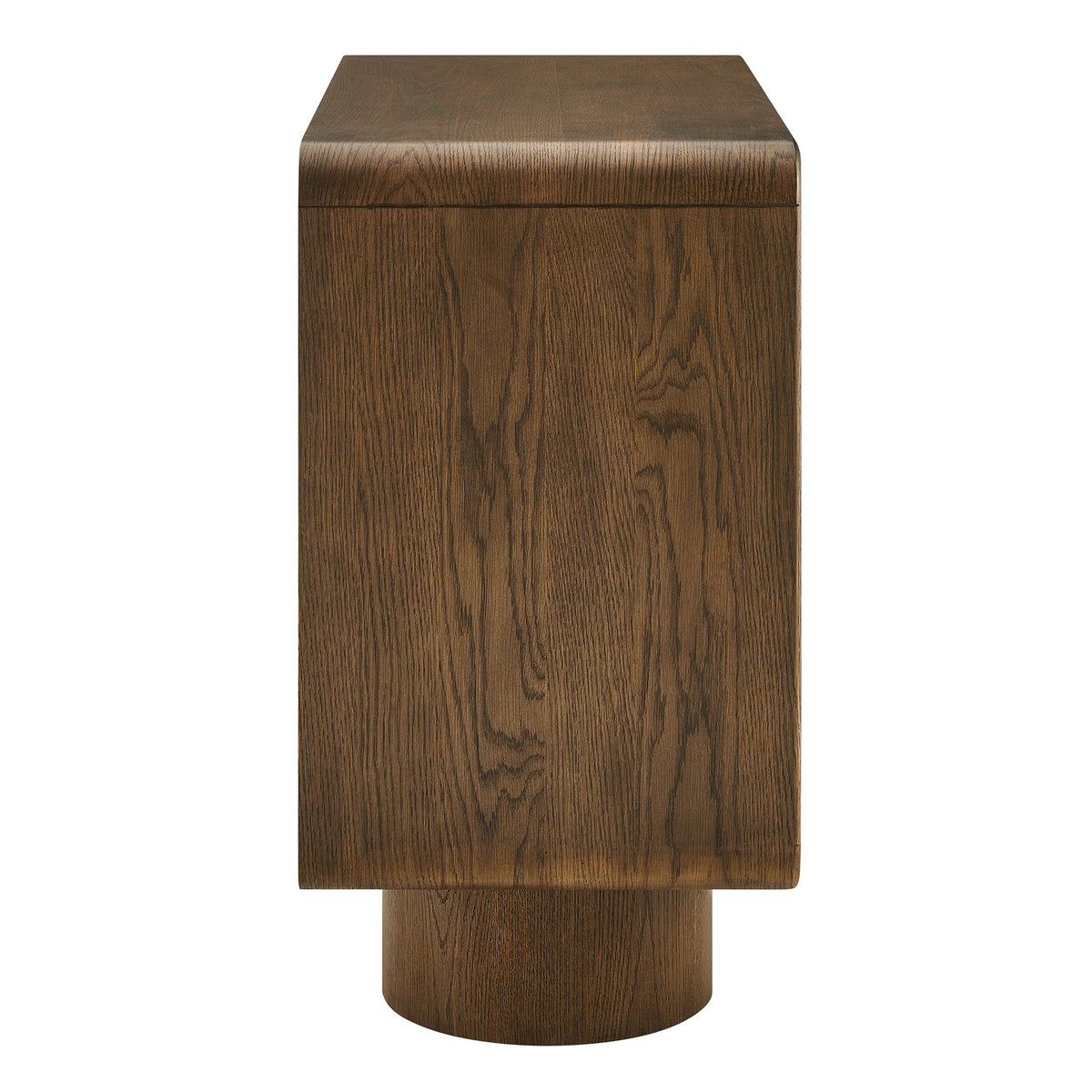 Lumo 2-Door Curved Wood Accent Cabinet - Walnut
