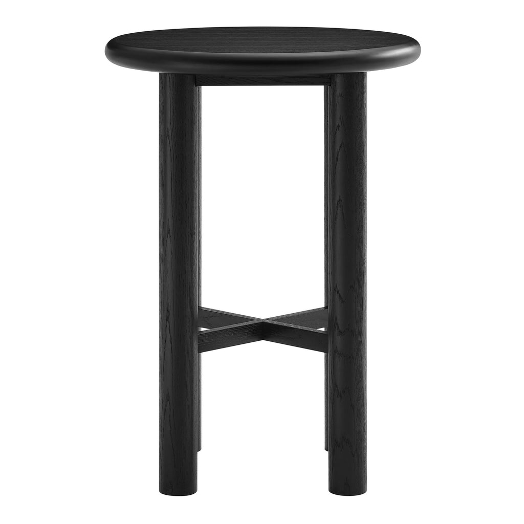 Alvia Round 30" Oak Wood Bar Table - Black