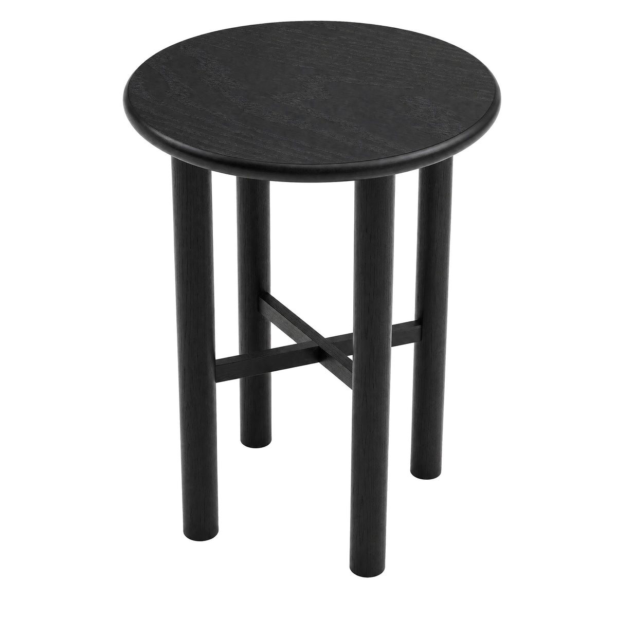 Alvia Round 30" Oak Wood Bar Table - Black