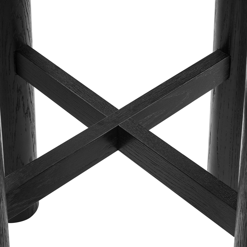 Alvia Round 30" Oak Wood Bar Table - Black