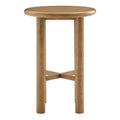 Alvia Round 30" Oak Wood Bar Table - Weathered Oak