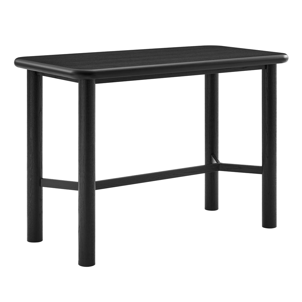 Alvia Rectangular 60" Oak Wood Bar Table - Black