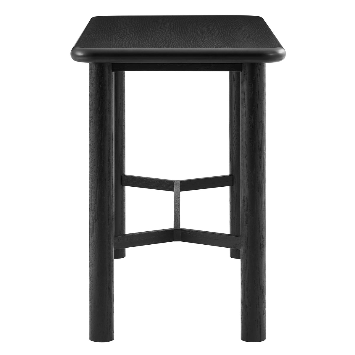 Alvia Rectangular 60" Oak Wood Bar Table - Black