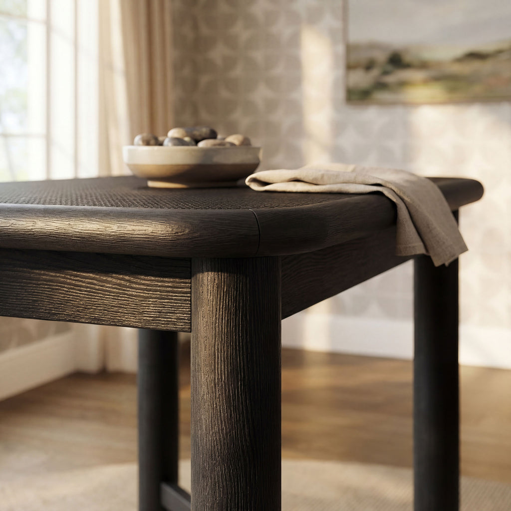 Alvia Rectangular 60" Oak Wood Bar Table - Black