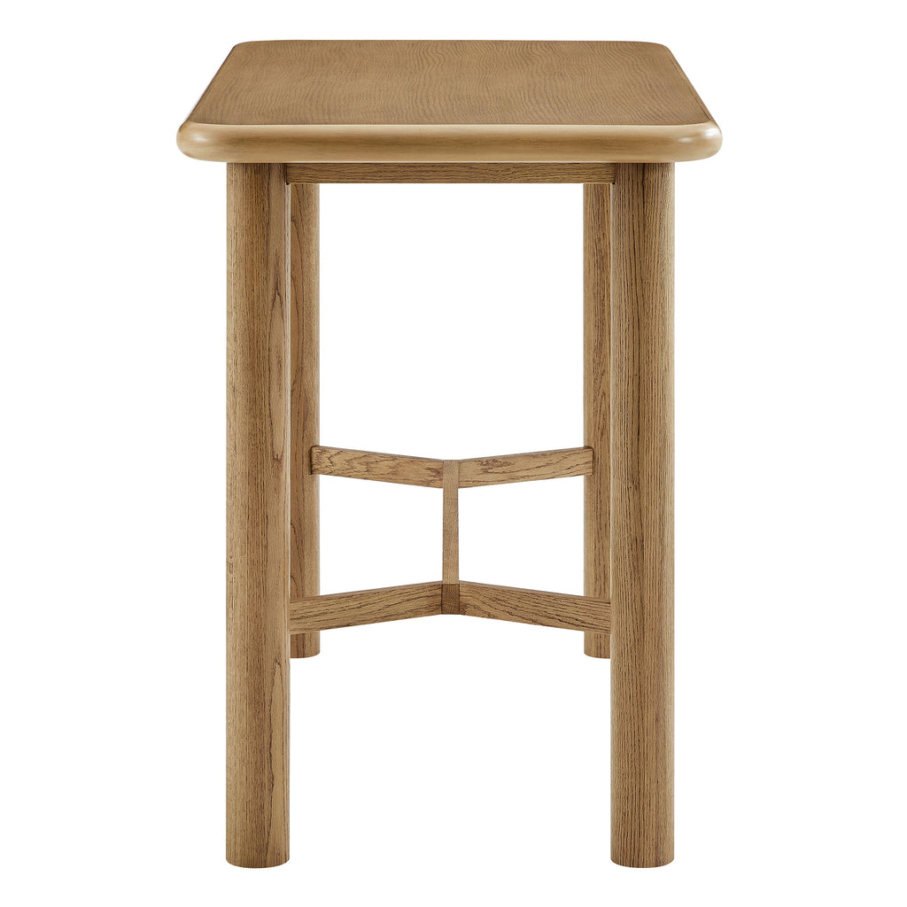 Alvia Rectangular 60" Oak Wood Bar Table - Weathered Oak