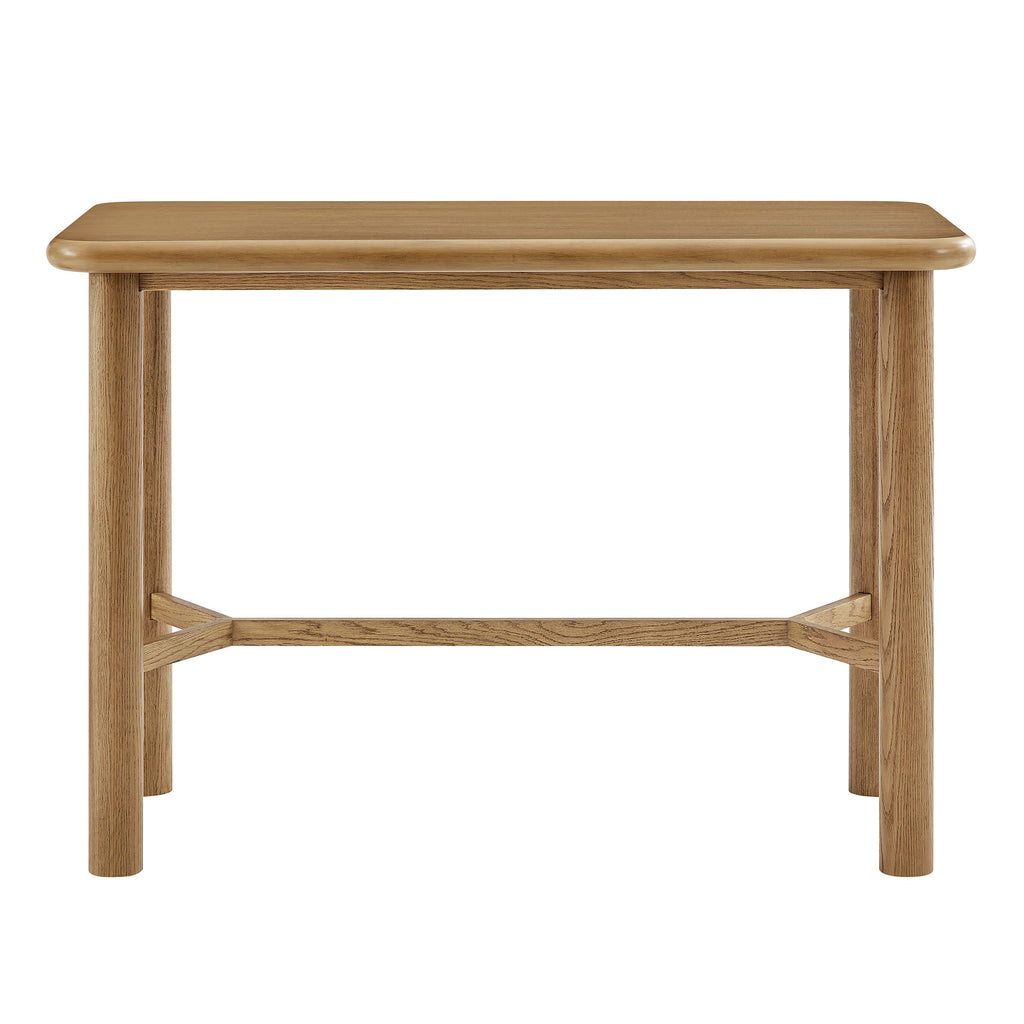 Alvia Rectangular 60" Oak Wood Bar Table - Weathered Oak