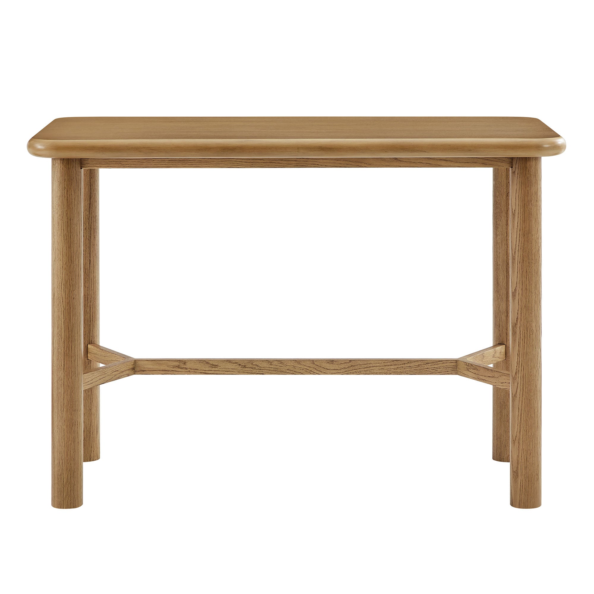 Alvia Rectangular 60" Oak Wood Bar Table - Weathered Oak