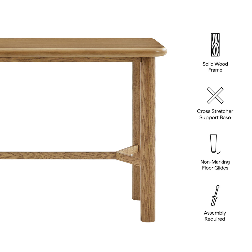 Alvia Rectangular 60" Oak Wood Bar Table - Weathered Oak