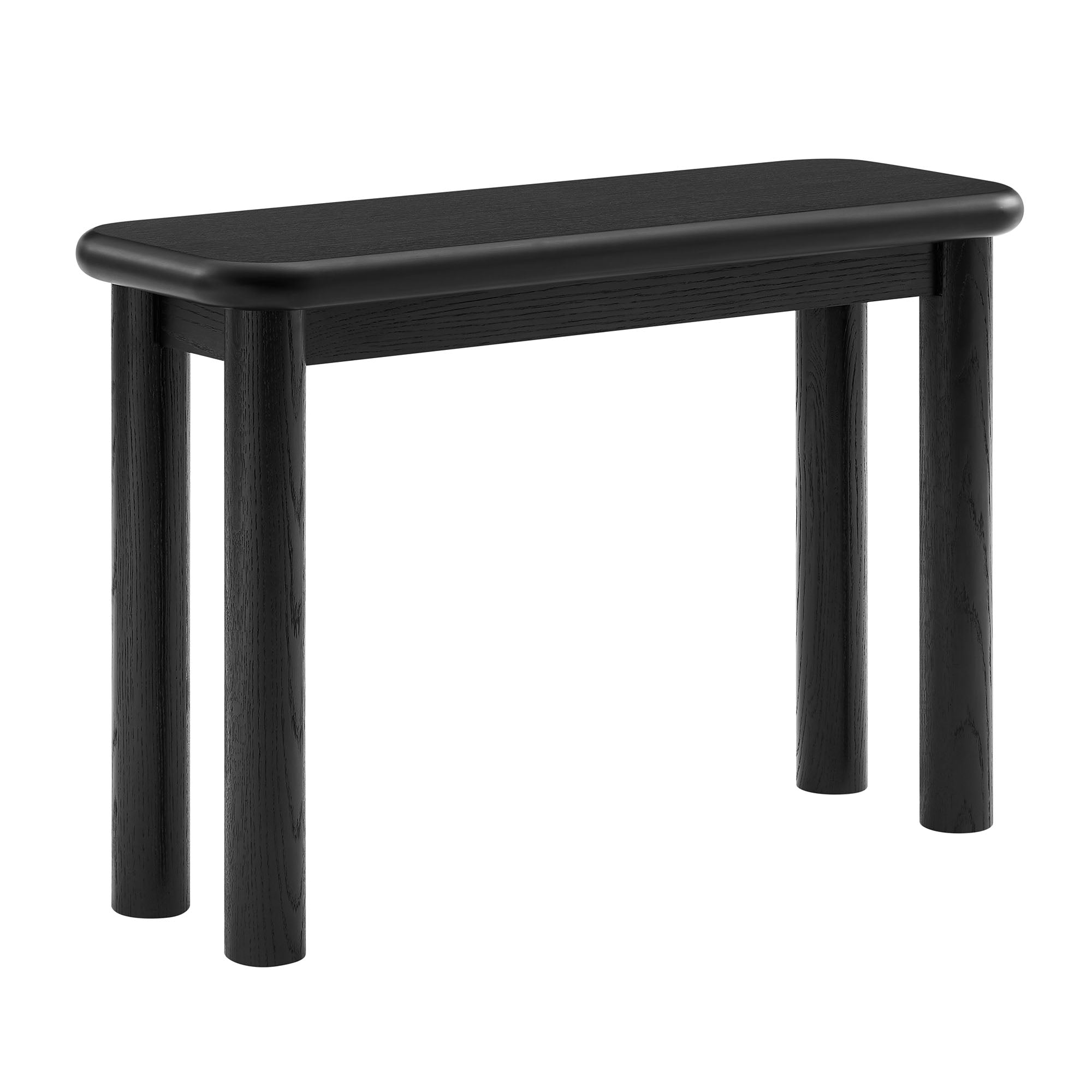 Alvia Oak Wood Console Table - Black
