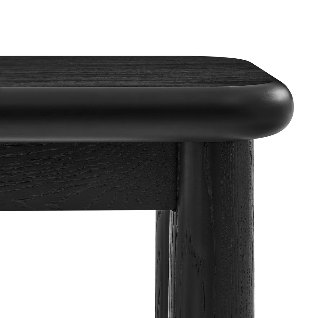 Alvia Oak Wood Console Table - Black