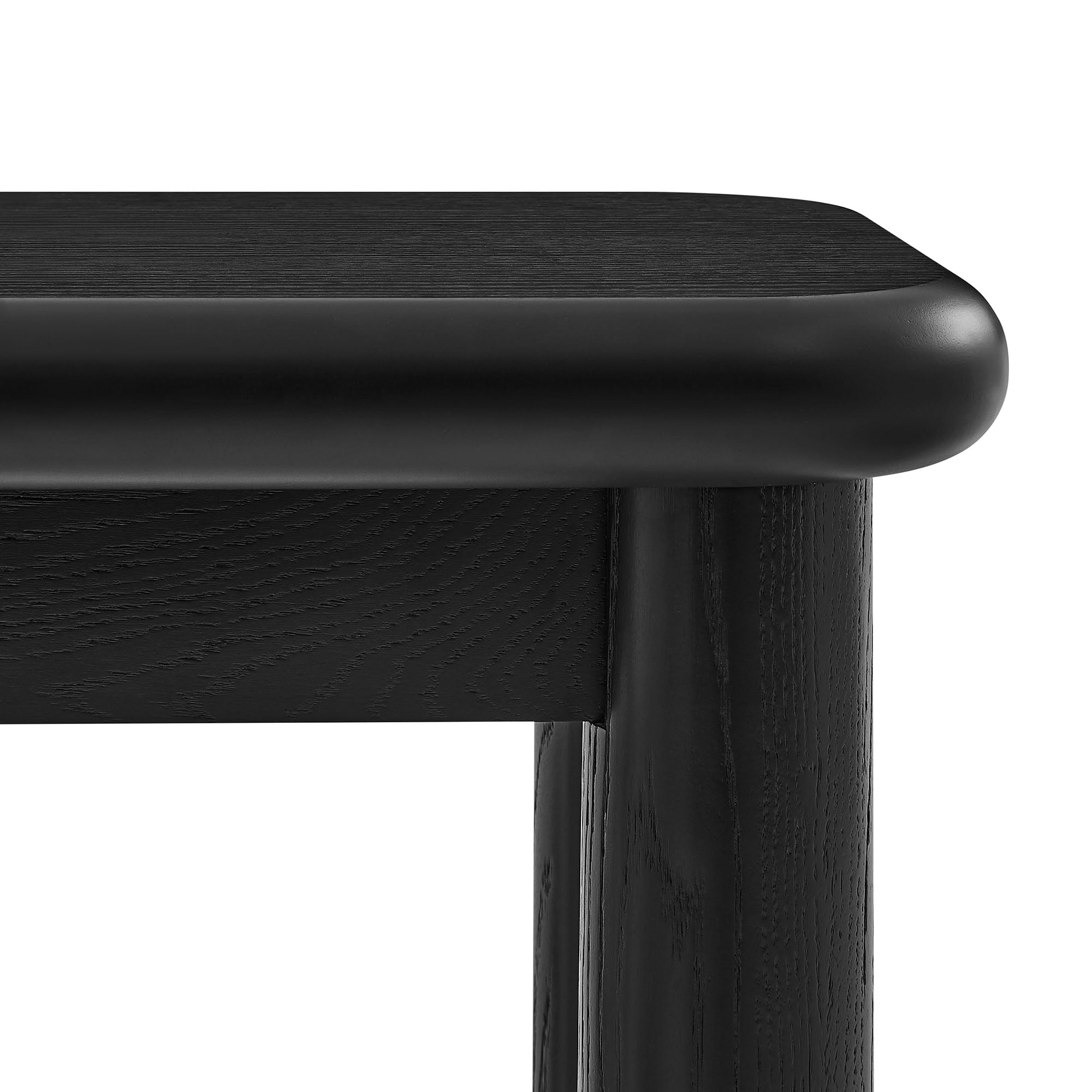 Alvia Oak Wood Console Table - Black