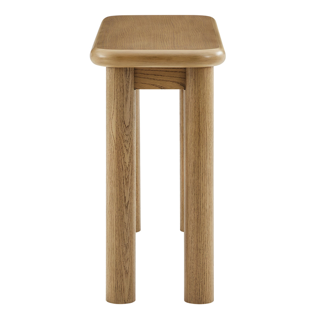 Alvia Oak Wood Console Table - Weathered Oak