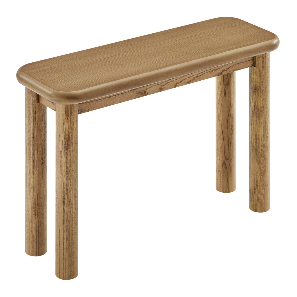 Alvia Oak Wood Console Table - Weathered Oak