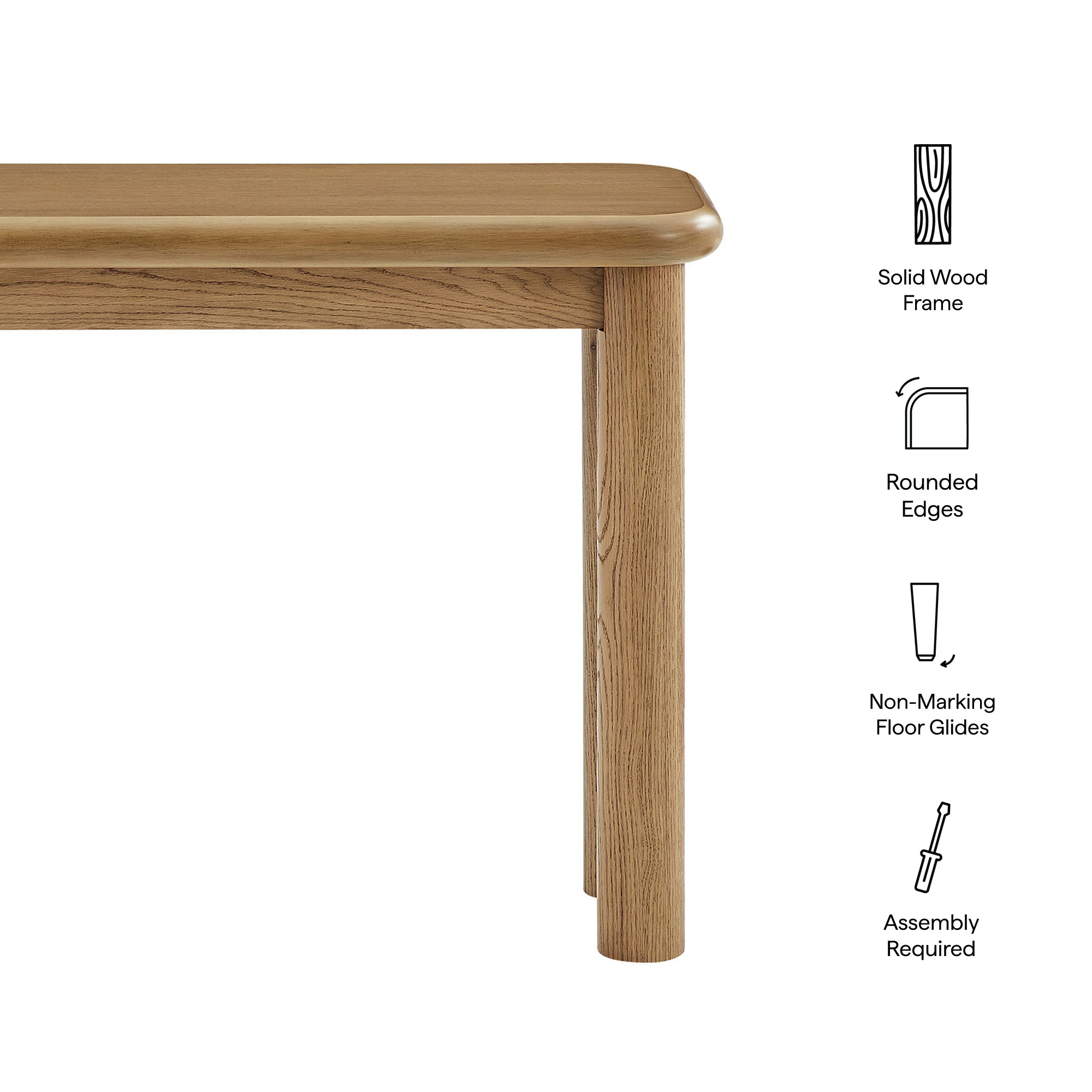 Alvia Oak Wood Console Table - Weathered Oak