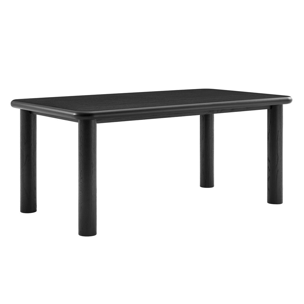 Alvia 72" Rectangular Oak Wood Dining Table - Black