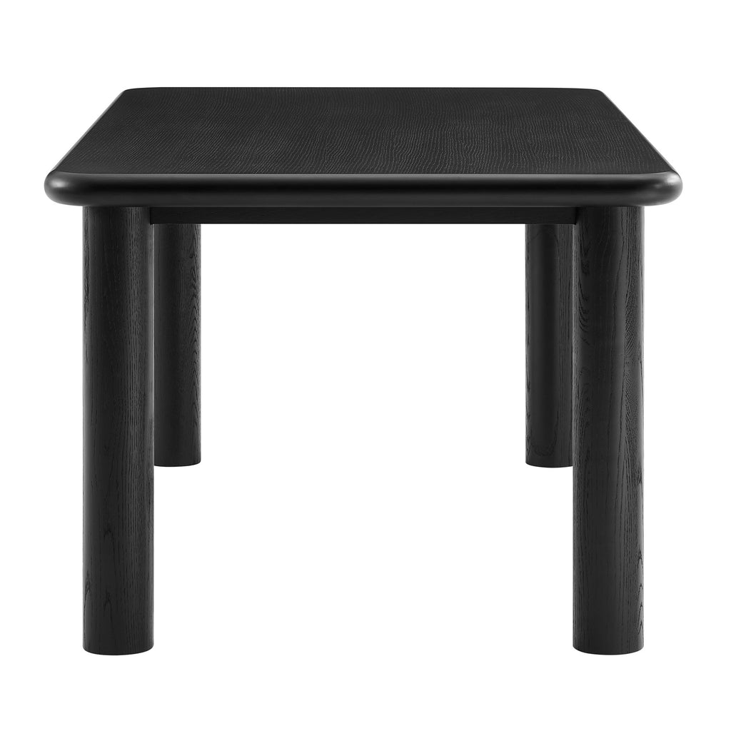 Alvia 72" Rectangular Oak Wood Dining Table - Black