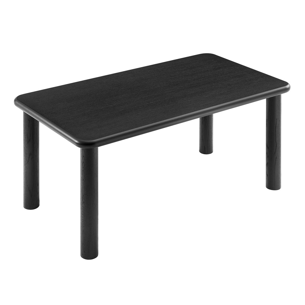 Alvia 72" Rectangular Oak Wood Dining Table - Black