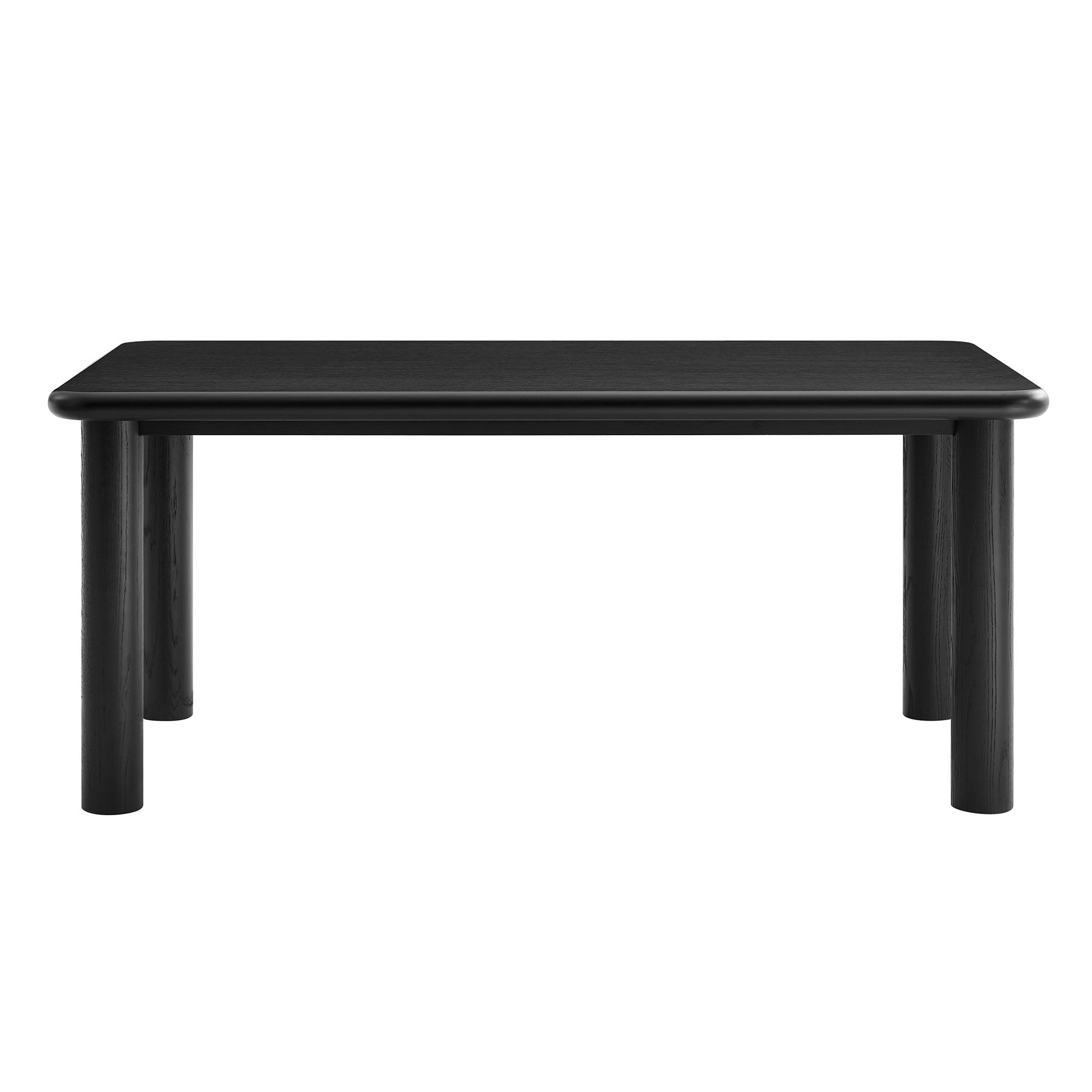 Alvia 72" Rectangular Oak Wood Dining Table - Black