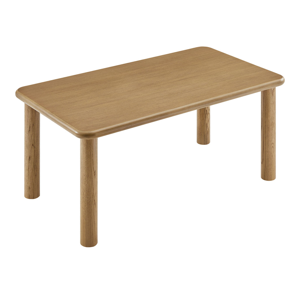 Alvia 72" Rectangular Oak Wood Dining Table - Weathered Oak