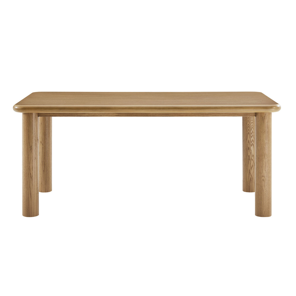 Alvia 72" Rectangular Oak Wood Dining Table - Weathered Oak