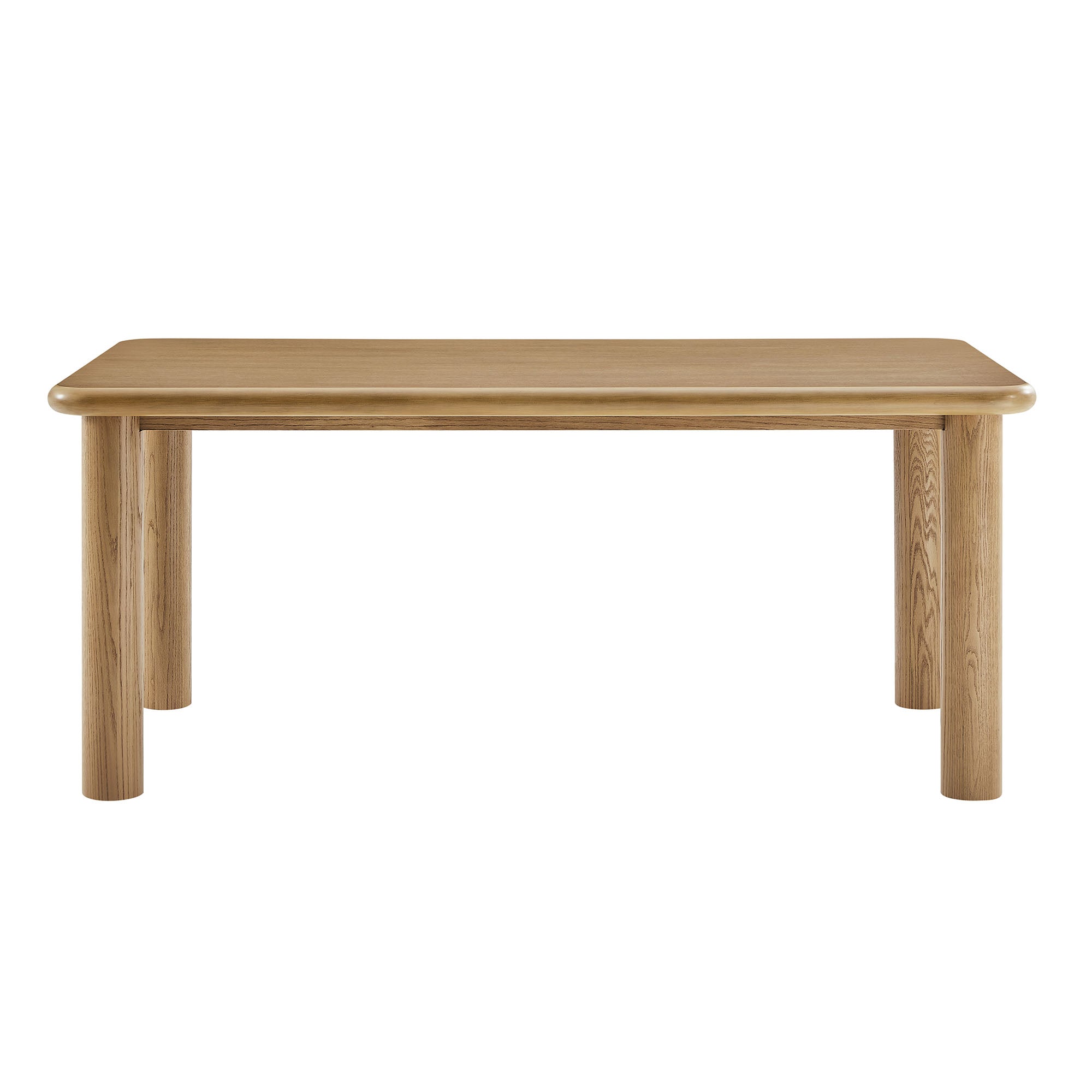 Alvia 72" Rectangular Oak Wood Dining Table - Weathered Oak