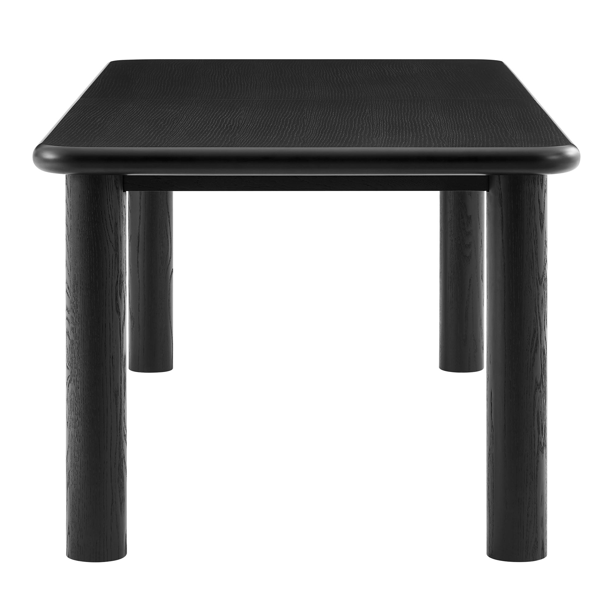 Alvia 86"-105" Extendable Rectangular Oak Wood Dining Table - Black