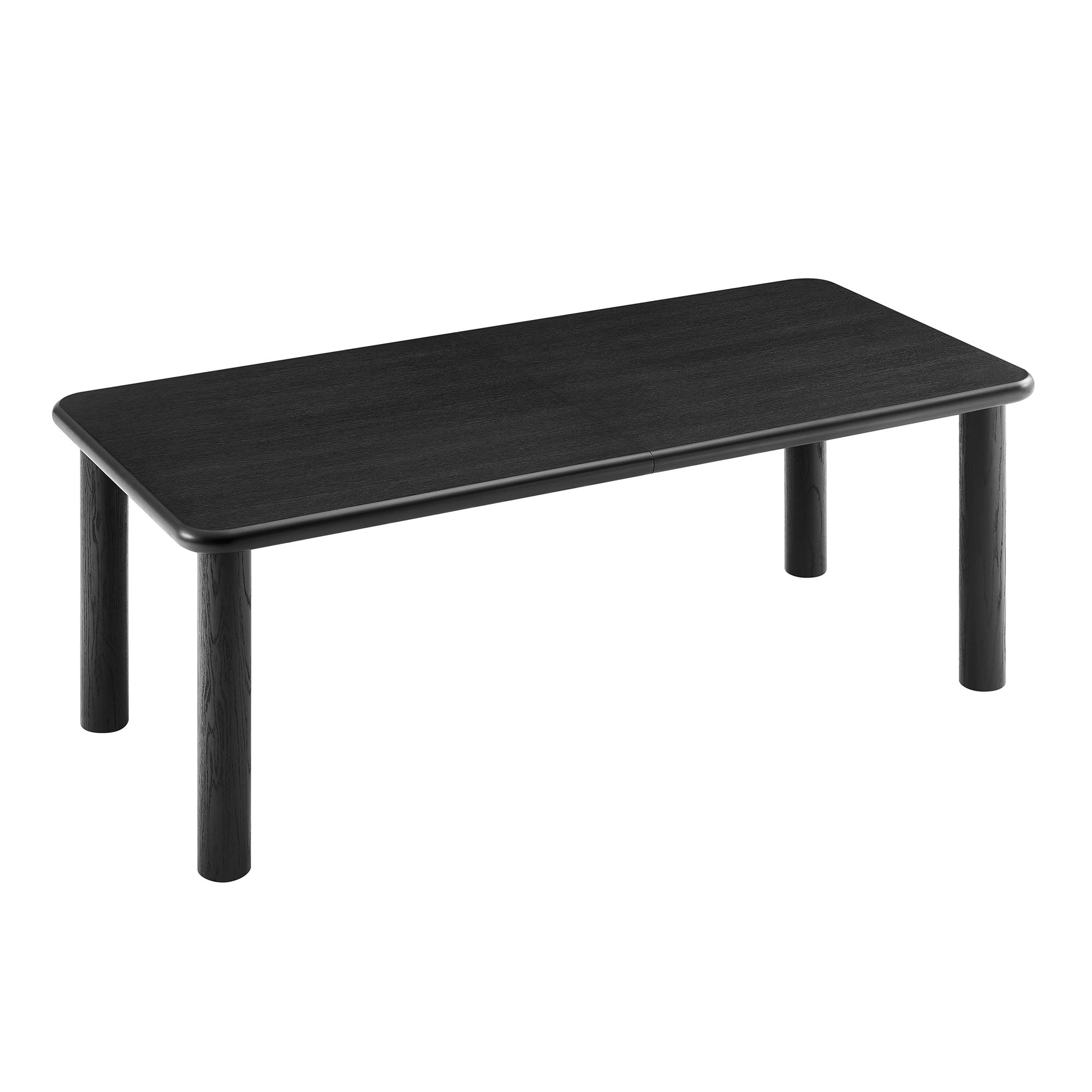 Alvia 86"-105" Extendable Rectangular Oak Wood Dining Table - Black