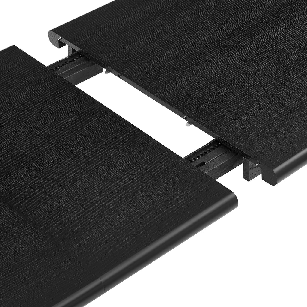 Alvia 86"-105" Extendable Rectangular Oak Wood Dining Table - Black