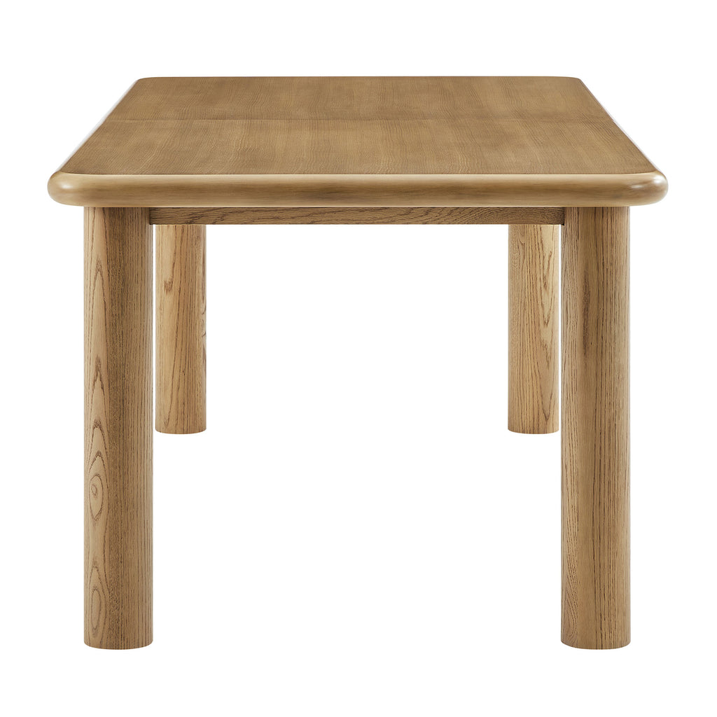 Alvia 86"-105" Extendable Rectangular Oak Wood Dining Table - Weathered Oak