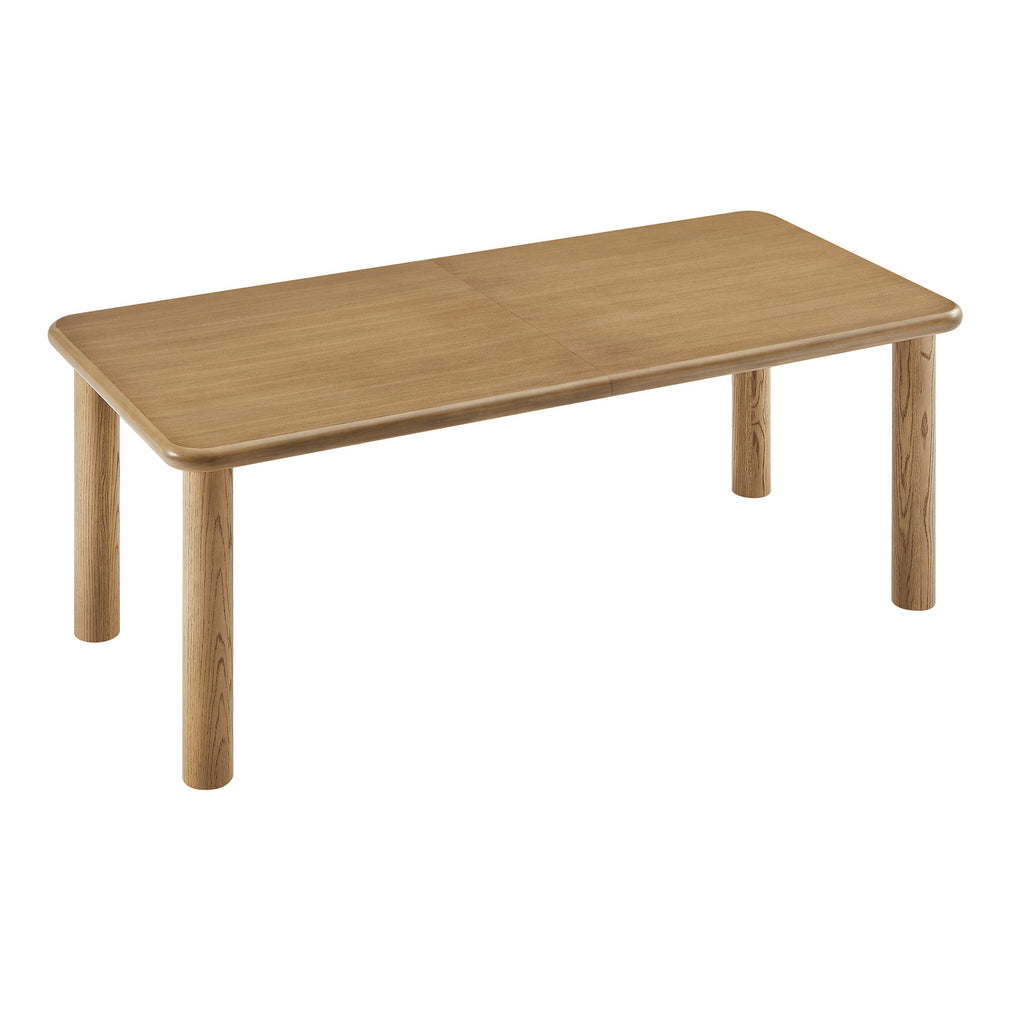 Alvia 86"-105" Extendable Rectangular Oak Wood Dining Table - Weathered Oak