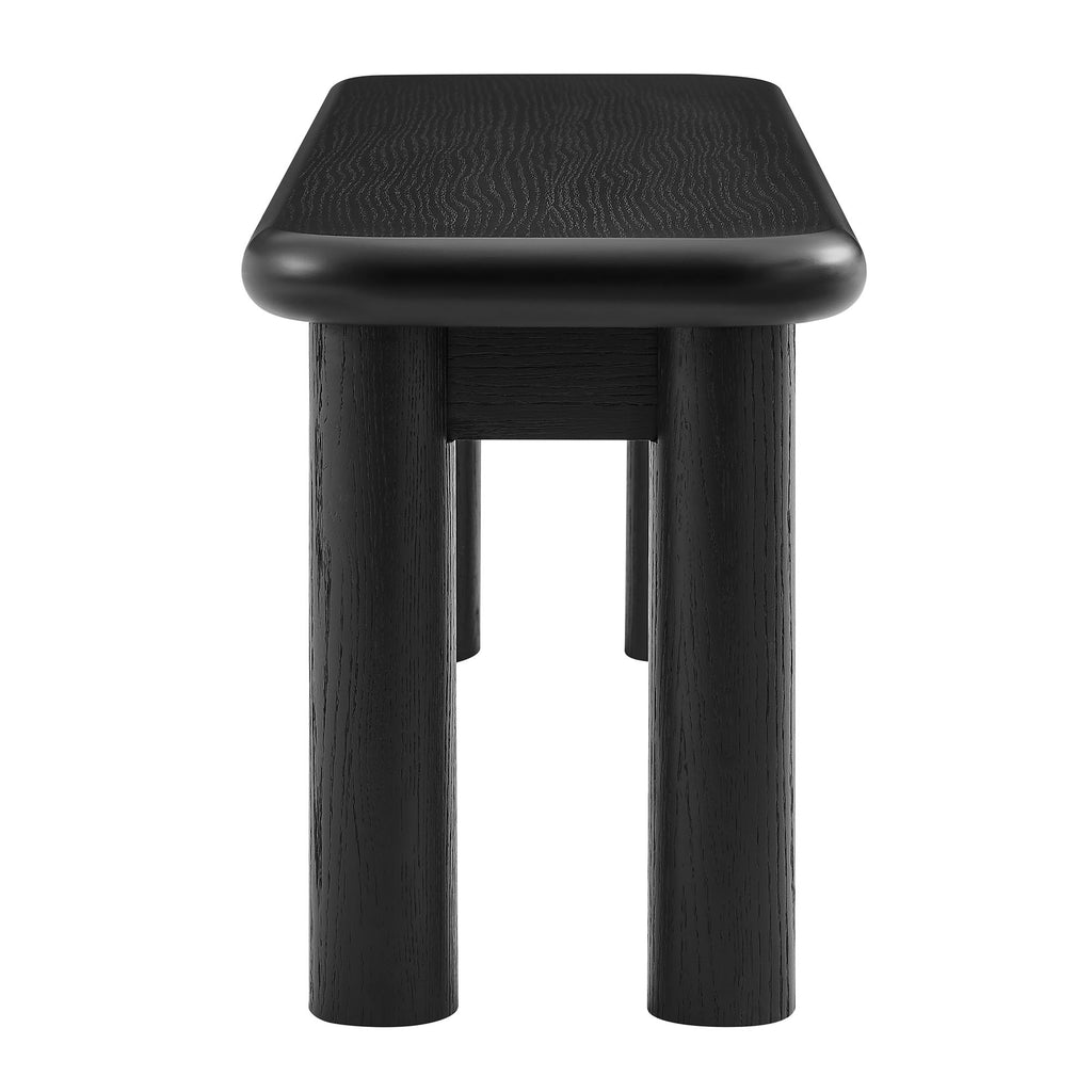 Alvia 58" Oak Wood Bench - Black