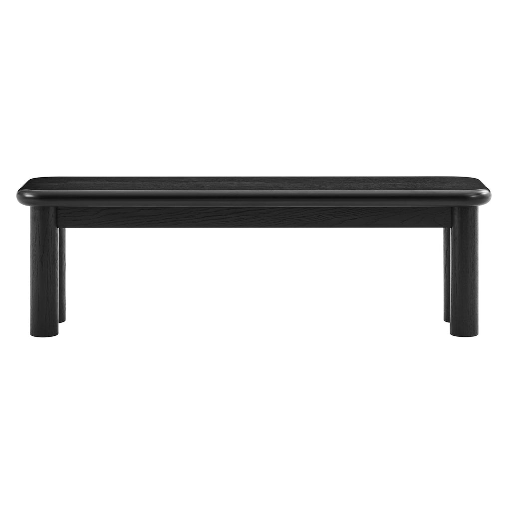 Alvia 58" Oak Wood Bench - Black