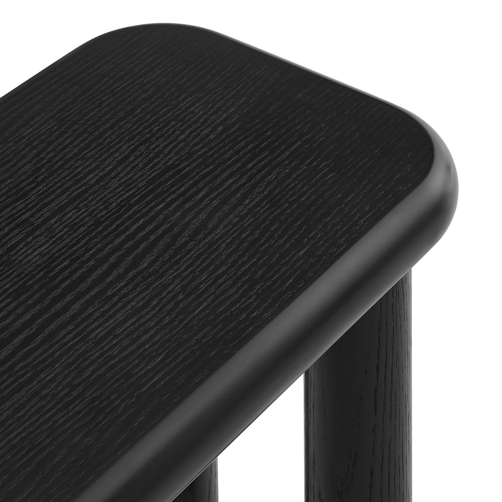 Alvia 58" Oak Wood Bench - Black