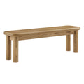 Alvia 58" Oak Wood Bench - Weathered Oak
