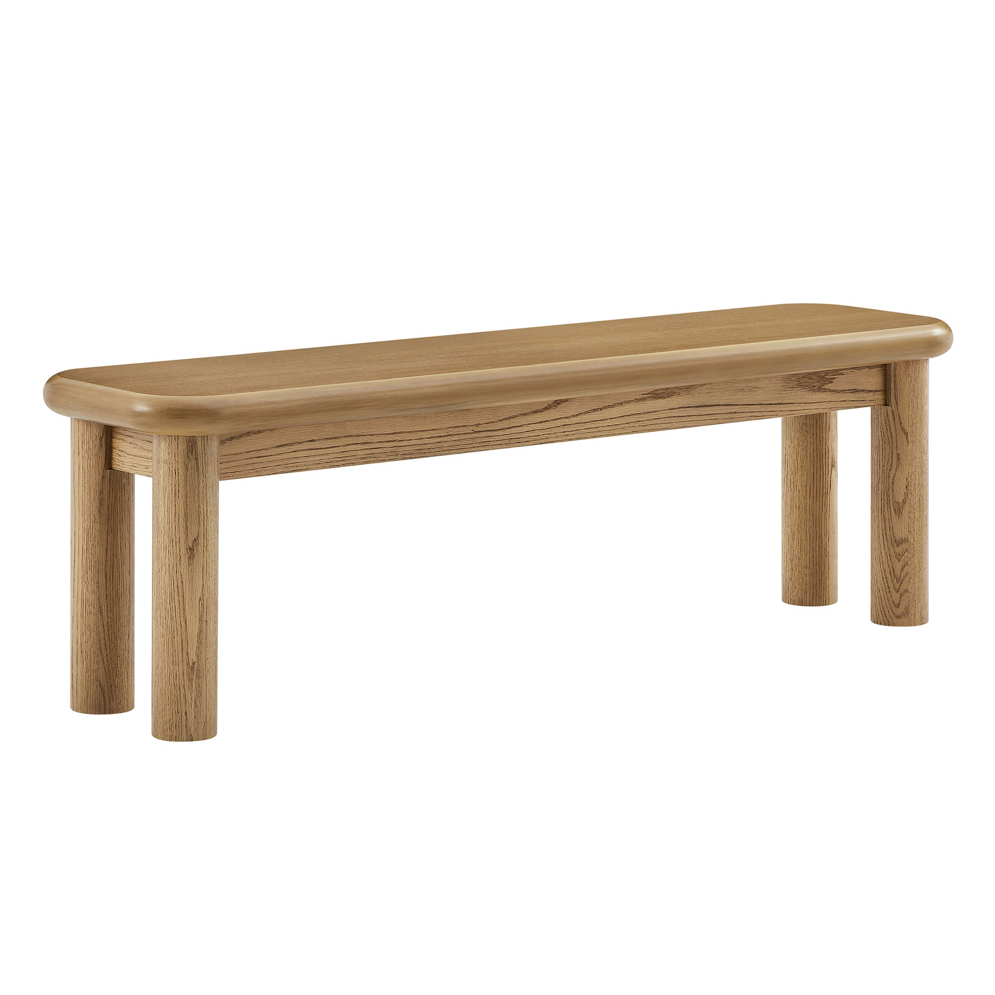 Alvia 58" Oak Wood Bench - Weathered Oak