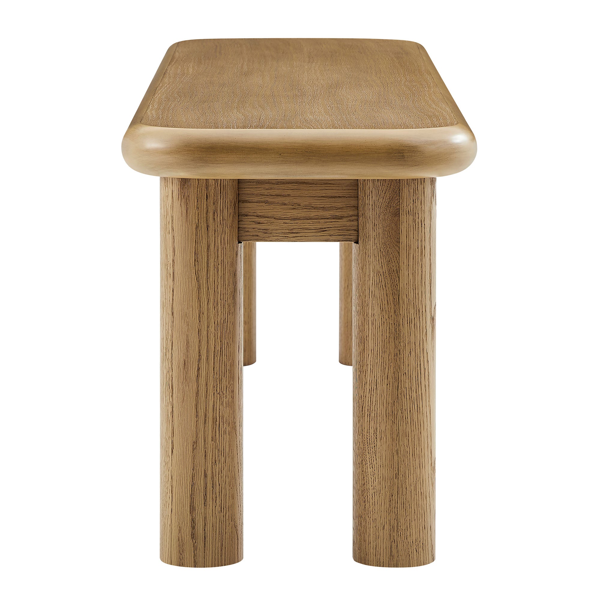 Alvia 58" Oak Wood Bench - Weathered Oak