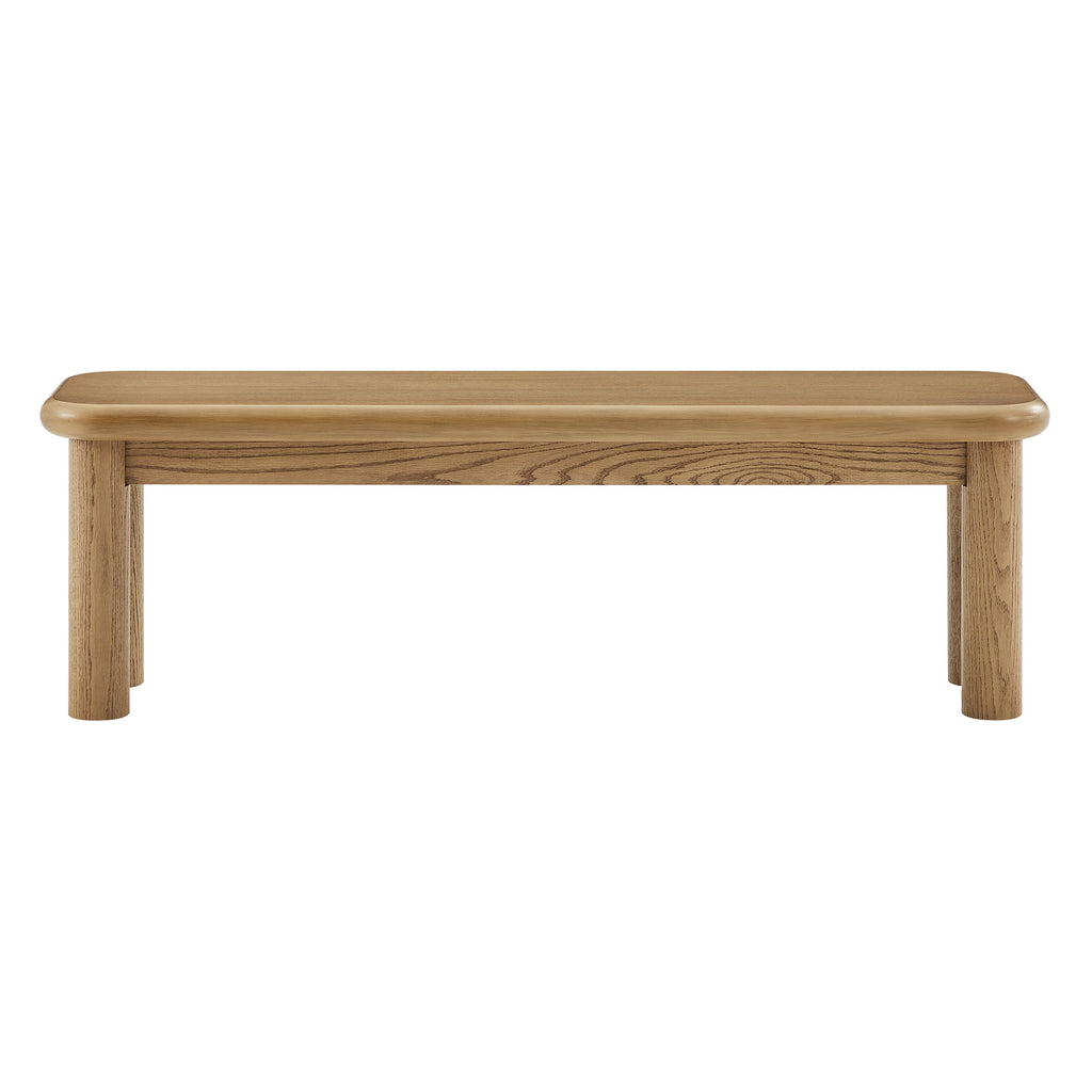 Alvia 58" Oak Wood Bench - Weathered Oak