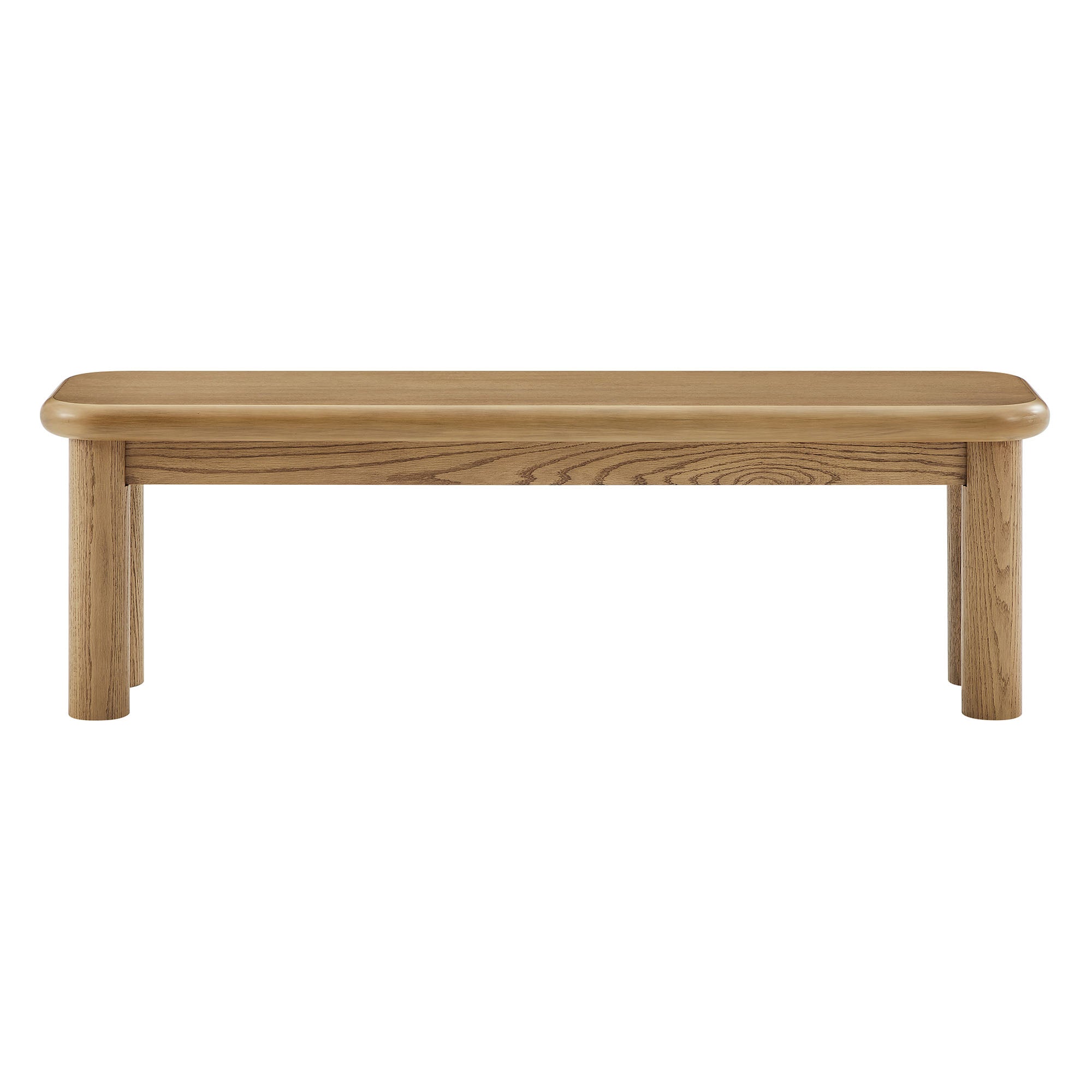 Alvia 58" Oak Wood Bench - Weathered Oak