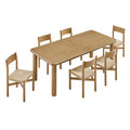 Alvia 7-Piece Oak Wood Extendable Dining Table and Chairs Set - Weathered Oak