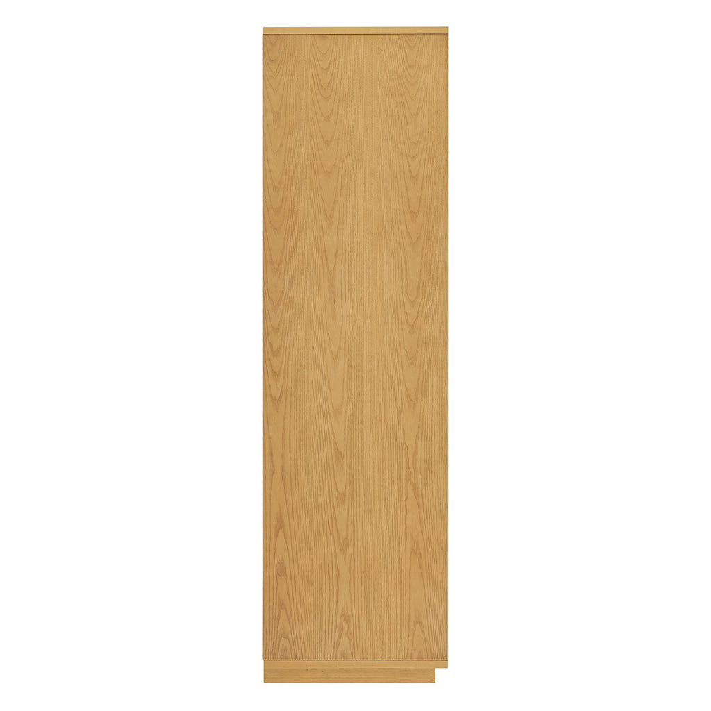 Aiko 64 Inch Tall Japandi Storage Cabinet - Light Oak